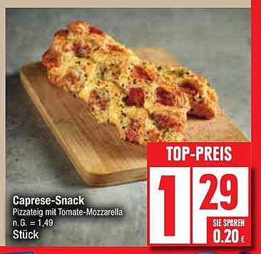 Caprese-Snack - Pizzateig mit Tomate-Mozzarella