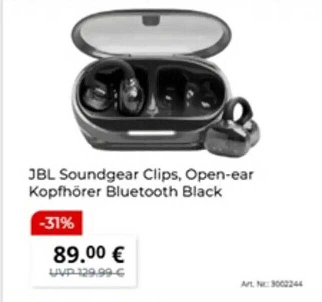 JBL Soundgear Clips, Open-ear Kopfhörer Bluetooth Black