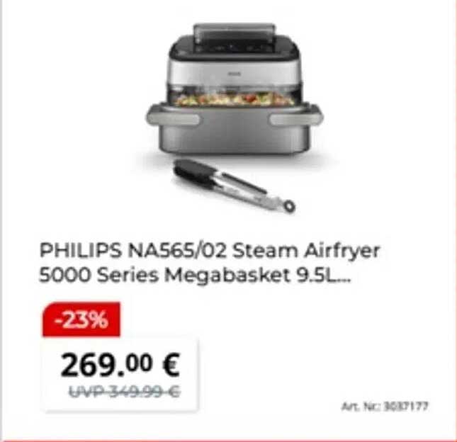PHILIPS NA565/02 Steam Airfryer 5000 Series Megabasket 9,5L...