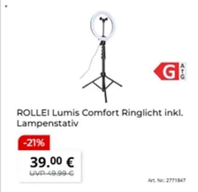 ROLLEI Lumis Comfort Ringlight inkl. Lampenstativ