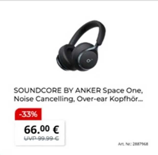 SOUNDCORE BY ANKER Space One, Noise Cancelling, Over-ear Kopfhör…