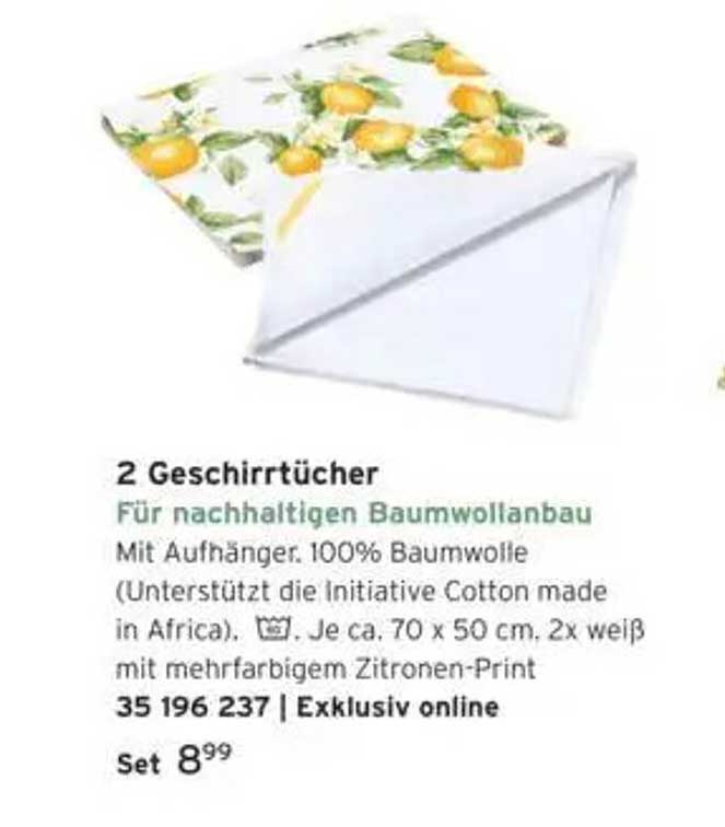 2 Geschirrtücher für nachhaltigen Baumwollbau