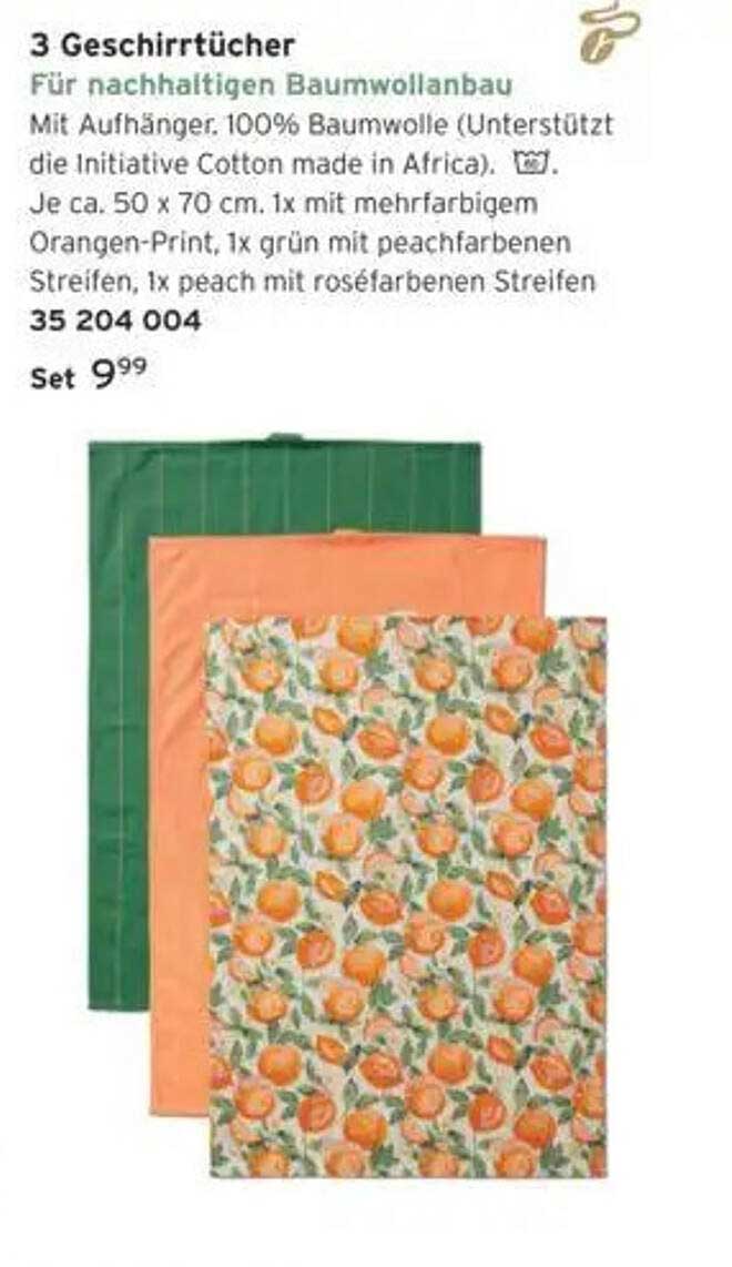 3 Geschirrtücher für nachhaltigen Baumwollbau