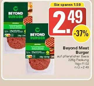 Beyond Meat Burger auf pflanzlicher Basis - 228g Packung