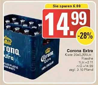 Corona Extra Kiste 20x0,355L - Erfrischend und Perfekt für Jeden Anlass