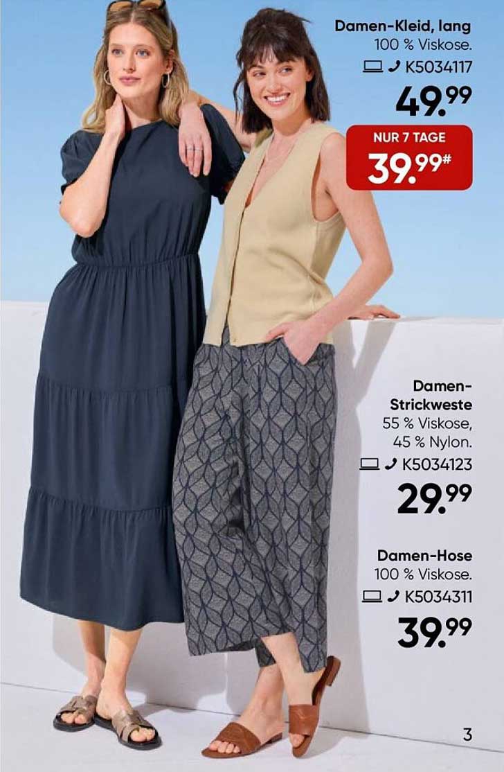 Damen-Kleid, lang, 100 % Viskose