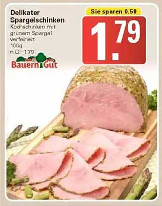 Delikater Spargelschinken - Kochschinken mit grünem Spargel verfeinert
