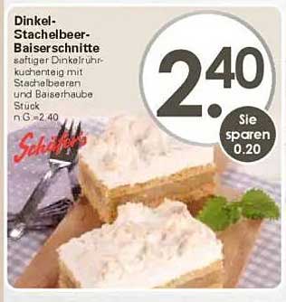 Dinkel-Stachelbeer-Baiserschnitte