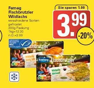Femeg Fischbrutzler Wildlachs - verschiedene Sorten gefrostet 300g