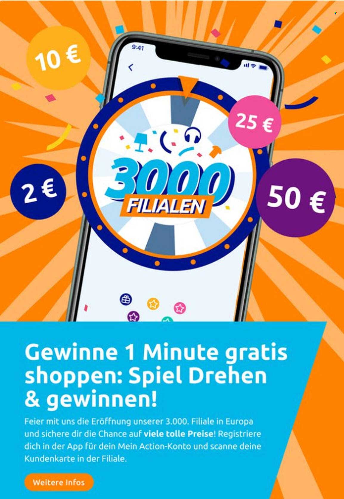 Gewinne 1 Minute gratis shoppen: Spiel Drehen & gewinnen!