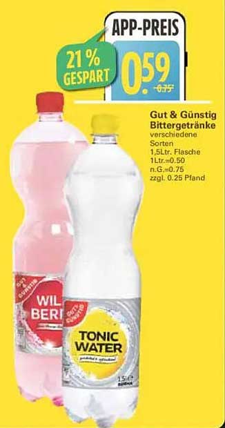 Gut & Günstig Bittergetränke – verschiedene Sorten