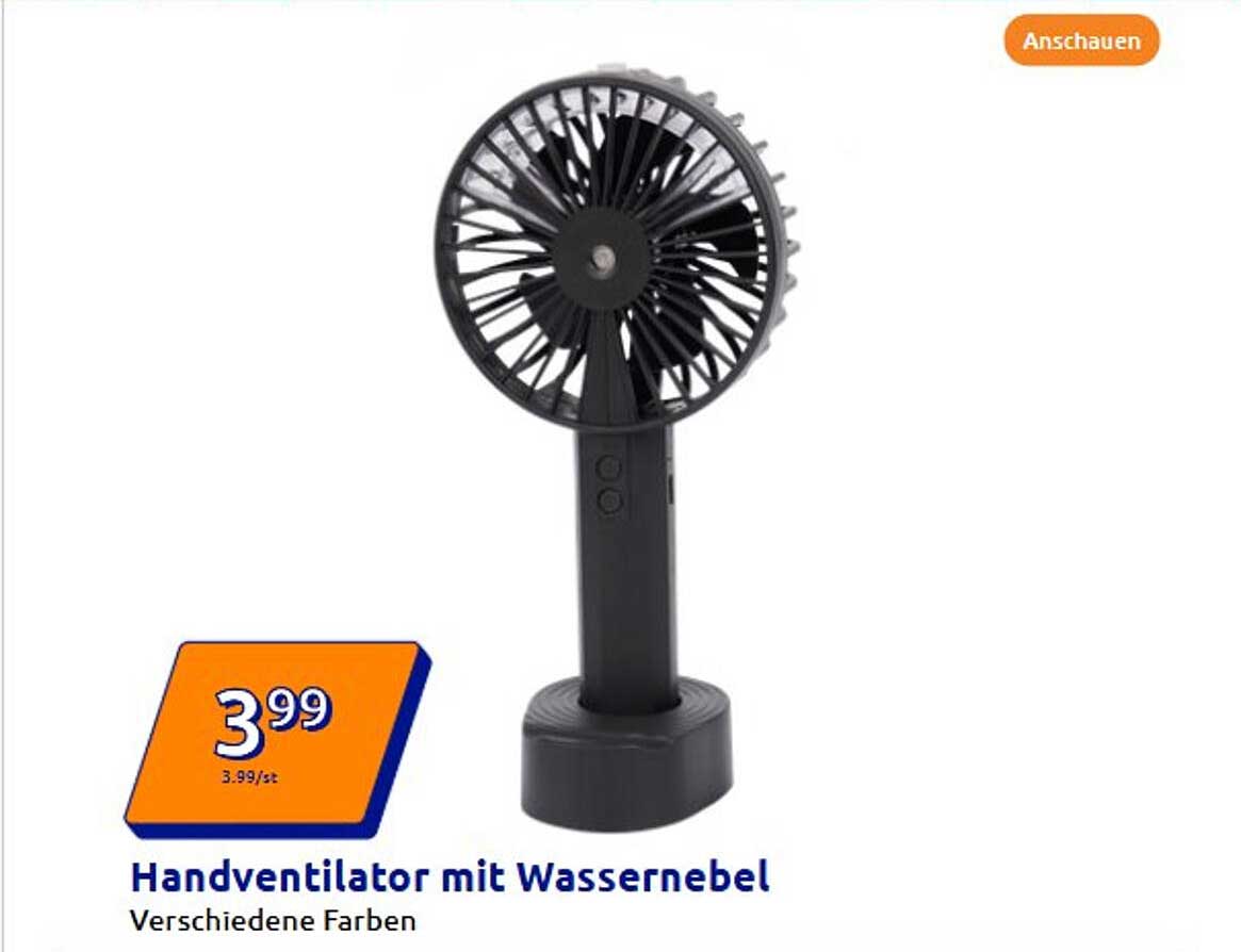 Handventilator mit Wassernebel - verschiedene Farben