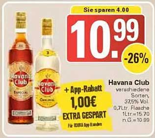 Havana Club – verschiedene Sorten, 0,7L Flasche