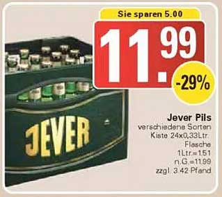Jever Pils verschiedene Sorten Kiste 24x0,33Ltr.