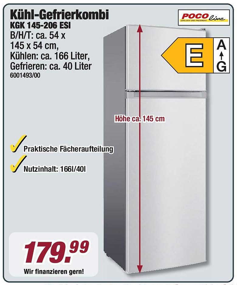 Kühl-Gefrierkombi KGK 145-206 ESI