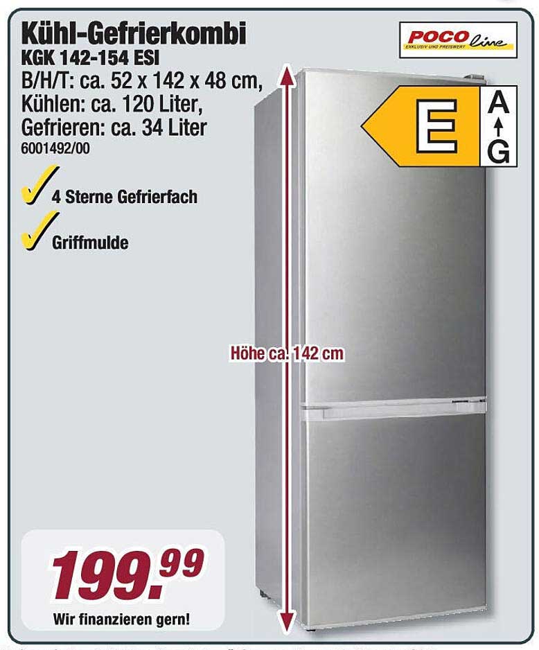 Kühl-Gefrierkombination KGK 142-154 ESI