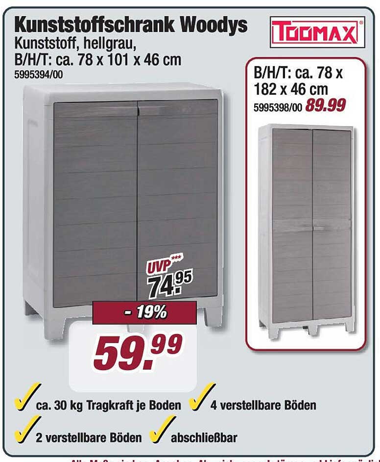 Kunststoffschrank Woodys