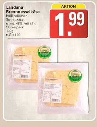 Landana Brennnesselkäse - holländischer Schnittkäse, mind. 48% Fett i.Tr., SB-verpackt