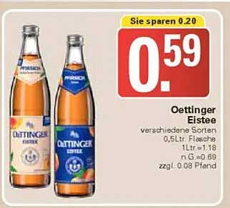 Oettinger Eistee - verschiedene Sorten 0,5L Flasche