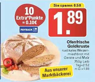 Ofenfrische Goldkruste - rustikales Weizenmischbrot mit Gerste und Malz