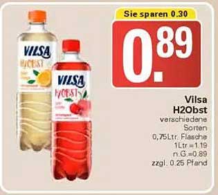 Vilsa H2Obst verschiedene Sorten 0,75L Flasche
