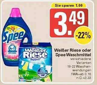 Weißer Riese oder Spee Waschmittel - verschiedene Varianten
