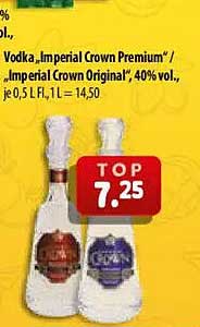 Vodka „Imperial Crown Premium“ / „Imperial Crown Original“, 40% vol., je 0,5 l Fl