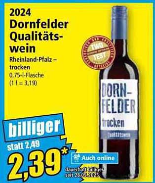 2024 Dornfelder Qualitätswein 0,75-l-Flasche – trocken