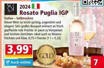 2024 Rosato Puglia IGP - Italien, halbtrocken