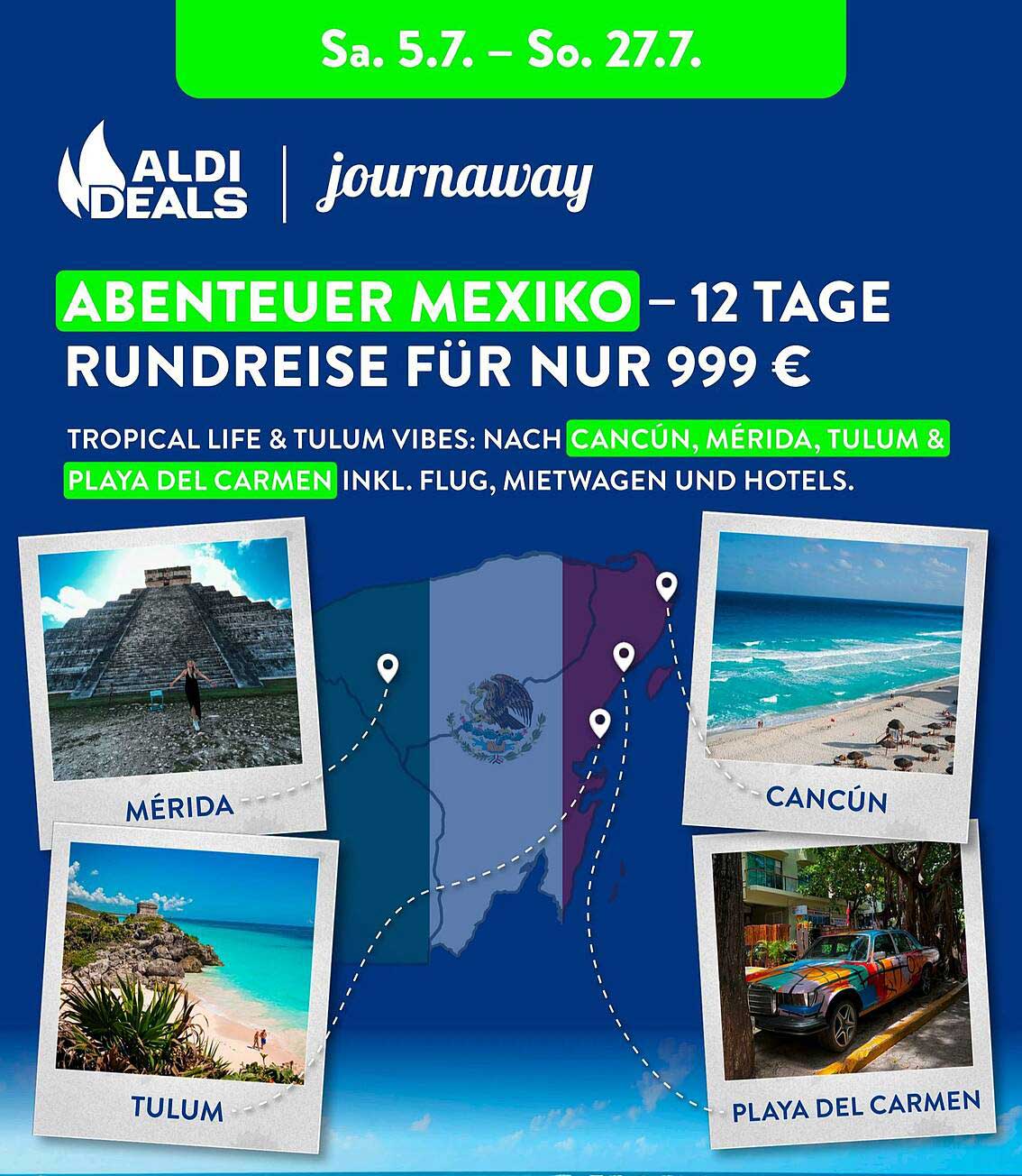 ABENTEUER MEXIKO – 12 TAGE RUNDREISE FÜR NUR 999 €