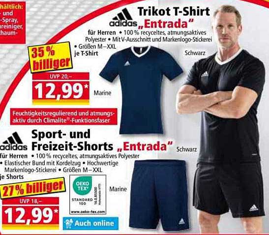 adidas Trikot T-Shirt "Entrada" und Sport- und Freizeit-Shorts "Entrada"