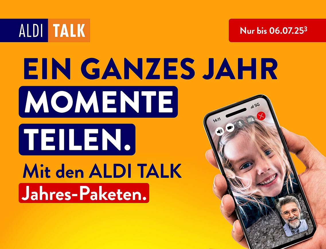 ALDI TALK Jahres-Pakete – Ein ganzes Jahr Momente teilen