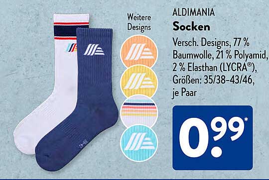 ALDIMANIA Socken - Verschiedene Designs