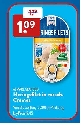 ALMARE SEAFOOD Heringsfilet in verschiedenen Cremes