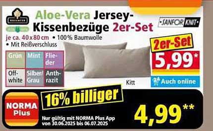 Aloe-Vera Jersey-Kissenbezüge 2er-Set