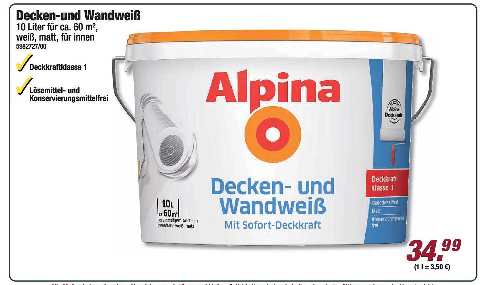 Alpina Decken- und Wandweiß 10 Liter