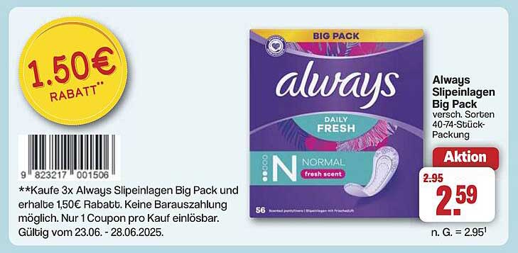 Always Slipeinlagen Big Pack - Aktionsangebot