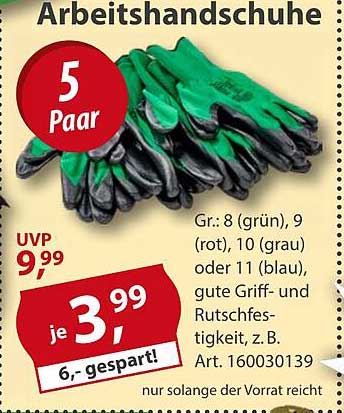 Arbeitshandschuhe – 5 Paar für nur 3,99 €