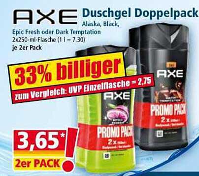 AXE Duschgel Doppelpack - Alaska, Black, Epic Fresh oder Dark Temptation