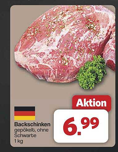 Backschinken gepökelt, ohne Schwarte - 1 kg