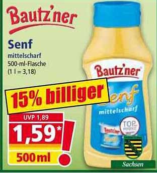 Bautz'ner Senf mittelscharf 500 ml