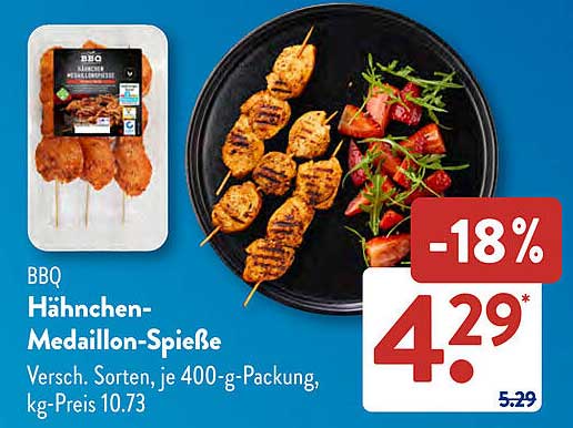 BBQ Hähnchen-Medaillon-Spieße