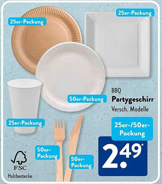 BBQ Partygeschirr Versch. Modelle