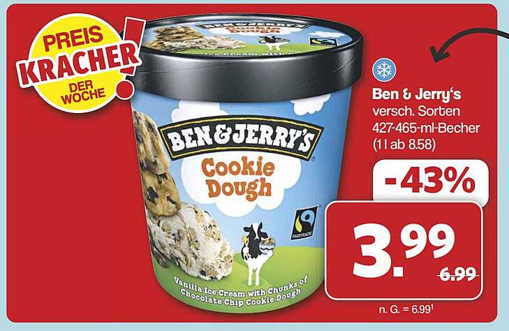 Ben & Jerry's Cookie Dough – 43% günstiger!