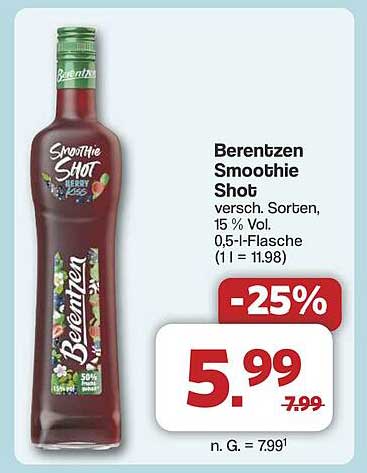 Berentzen Smoothie Shot - verschiedene Sorten