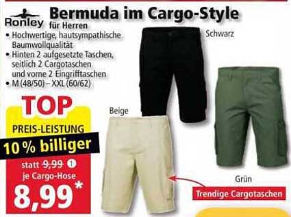 Bermuda im Cargo-Style für Herren