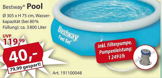 Bestway® Pool Ø 305 x H 75 cm, inkl. Filterpumpe
