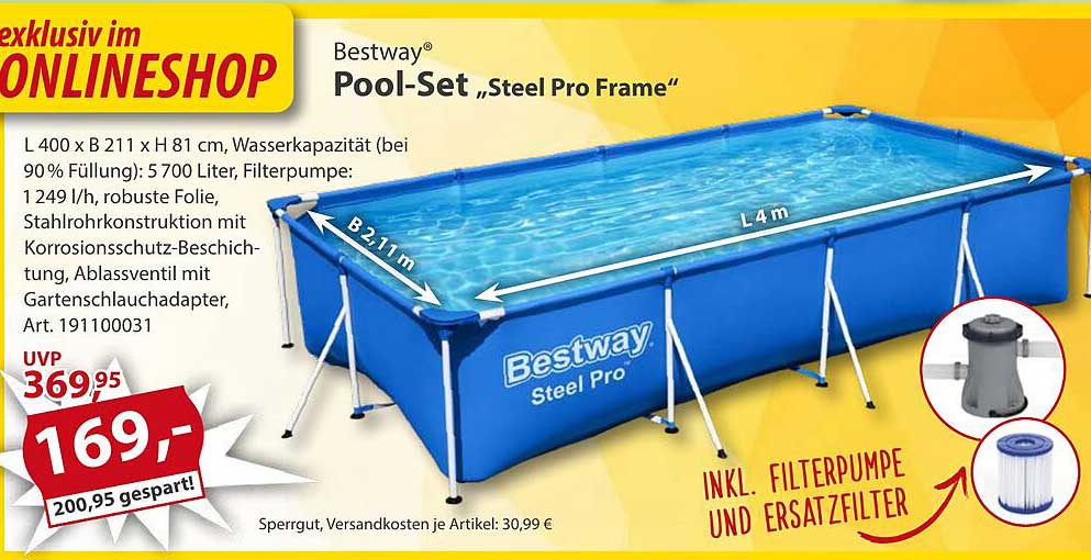 Bestway® Pool-Set „Steel Pro Frame“