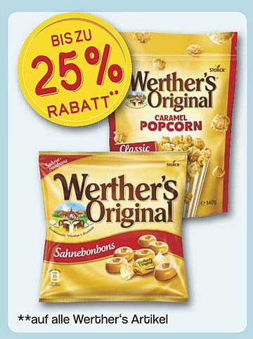 Bis zu 25% Rabatt auf alle Werther's Artikel