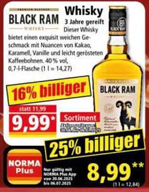 BLACK RAM Whisky - 3 Jahre gereift